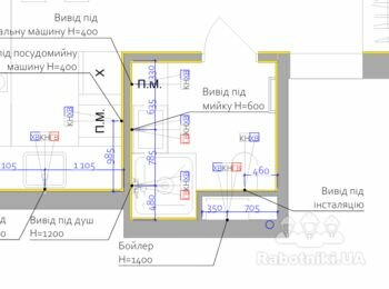 Розвести сантехніку в сан,узлі