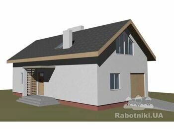 Монтаж софитов +водосточная система двухскатная крыша