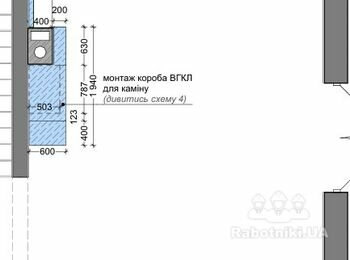 Стеля 45кв гіпсокартон + короба та ніші