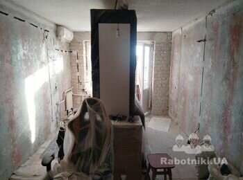 Вирівнювання стін (штукатурка) 100 кв.м. Можливо + стеля