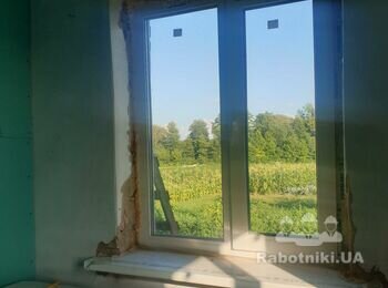 Штукатурні роботи у будинку 100 кв.м., відкоси вікон