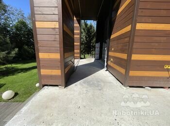 Монтаж террасной доски из Термоясеня в г.Ирпень 92 кв.м