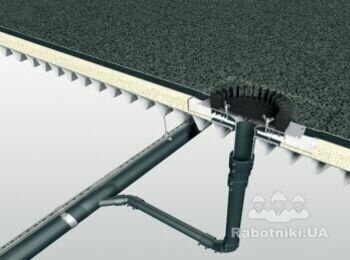 Монтаж сифонно-вакуумної системи водовідведення, площа покрівлі 17000м