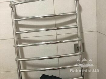 Обрезка плитки,установка електросушки для полотенец