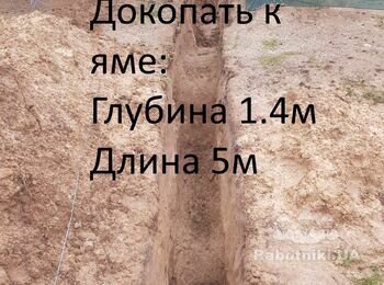 Нужен копальщик на 1 день - прокопать траншею 5 м длиной, 1.4 глубиной