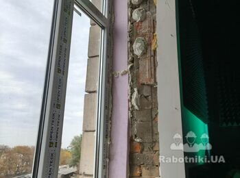 Влаштування відкосів віконних 350мм штукатурка або гіпсокартон+малярка