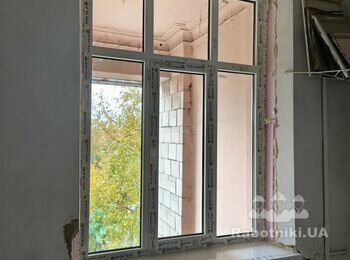 Влаштування відкосів віконних 350мм штукатурка або гіпсокартон+малярка