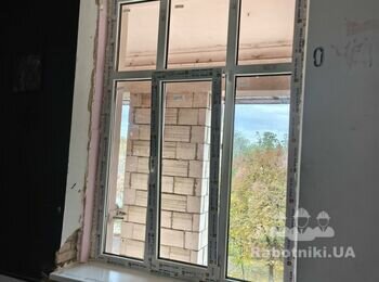 Влаштування відкосів віконних 350мм штукатурка або гіпсокартон+малярка