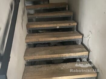 Обшивка металической лестницы гипсокартоном, с последующей шпаклевкой