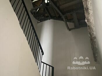 Обшивка металической лестницы гипсокартоном, с последующей шпаклевкой