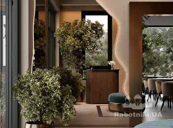 Штукатурка и отделка стен в банкетному зале