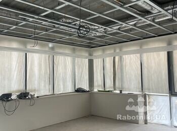 Монтаж гіпсокартон на стелю