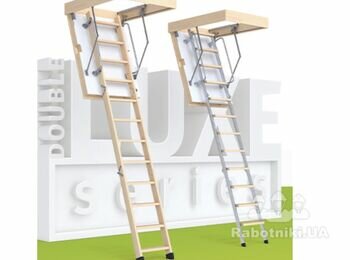 Монтаж двух чердачных лестниц в Гатном