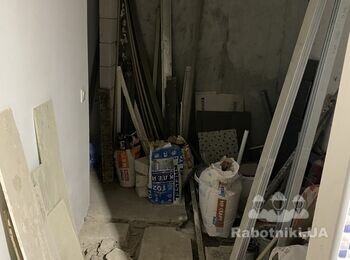 Душевая комната в бассейне. Гипсокартон, плитка!