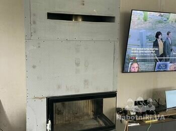 Укладка плитки на шахту каміна (Борисполь)