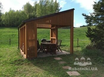 Виготовлення навісу з дерева для барбекю
