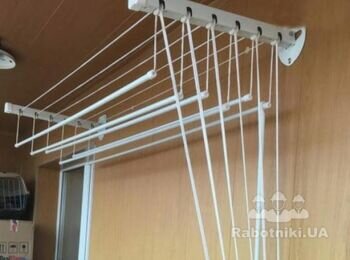 Монтаж настінної сушарки для одягу Rokar Floris на 6 перекладин 1,8 м