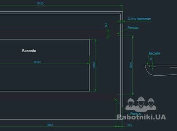 Встановлення плитки мармур біля басейну на керовані опори