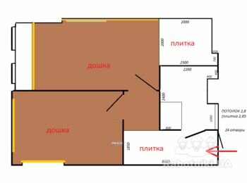 33 м2 паркетна дошка на підкладку. Стик з плиткою (корка або силікон)