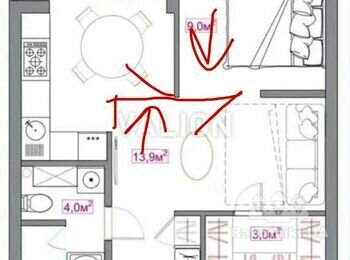 Ремонт однокімнатної квартири 44м2