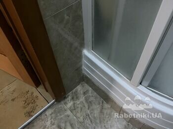 Демонтаж душевоІ кабіни з укладкою 2 кв м плитки