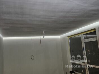 Шпаклевка потолков 100м2 под покраску