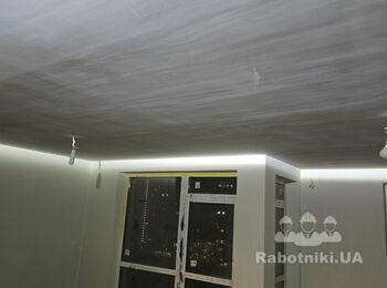 Шпаклевка потолков 100м2 под покраску