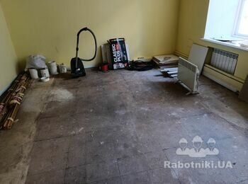 Укладка лалінату 70 м2, монтаж плінтуса ПВХ 60 м.п.