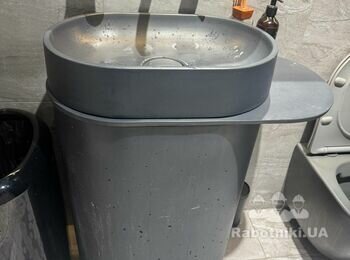 Реставрація умивальника з бетону(подерте покриття+ тріщина)