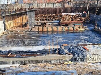 Кладка гаража 8х11м из газоблока + ЖБ колонны и армопояс (Днепр)