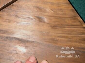 Реставрація столика: шпонування поверхні + поклейка сукна