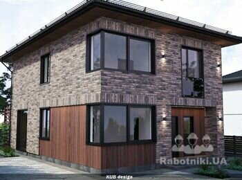 Утеплення фасаду будинку пінополістирол з клінкер пліткою - 220м2