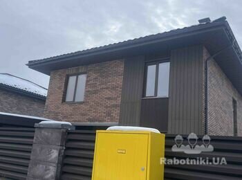 Утеплення фасаду будинку пінополістирол з клінкер пліткою - 220м2