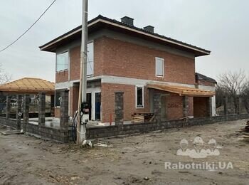 Утеплення фасаду будинку пінополістирол з клінкер пліткою - 220м2