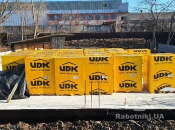 Кладка гаража 8х11м из газоблока (45 м.куб) + ЖБ колонны и армопояс