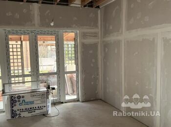 Шпаклівка стін по г/к