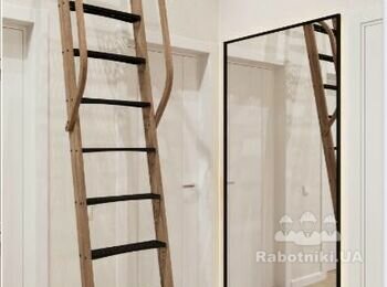 Столяр зробити відкатну драбину та паркан для антресольного поверху