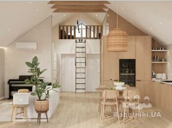 Столяр зробити відкатну драбину та паркан для антресольного поверху