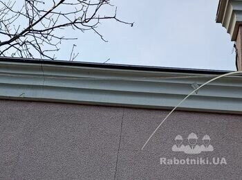 Поправить козырек летней кухни + закрепить LED ленту