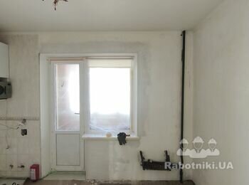 Выравнивание стены,поклейка обоев.