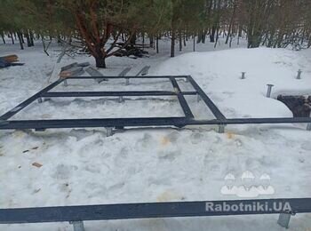 Обвязка брусом свайногвинтового фунламенту