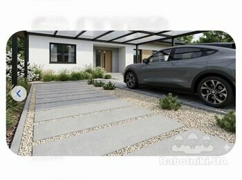 Укладання тротуарних плит біля будинку с. Бобриця