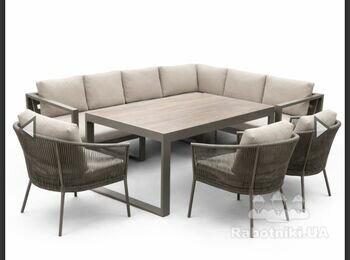 Зробити садові меблі по розміру. Кутовий диван + стіл + стільці
