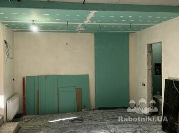 Шпаклівка фарбування стелі та стін відкосів.