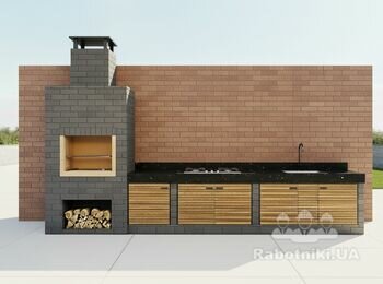 Будівництво мангальної зони з клінкерної цегли під ключ (фундамент гот