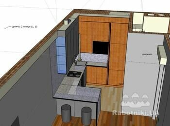 Кухня (стільниця і стінові панелі готові)