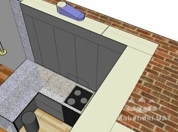 Кухня (стільниця і стінові панелі готові)