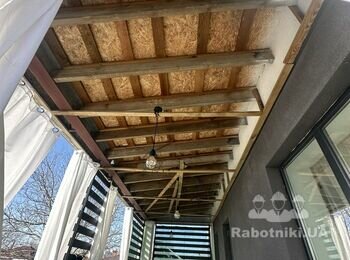 Подшить навесы профлистом