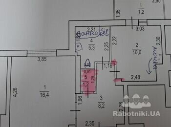 Ремонт санвузла і підлоги в 1 к квартирі 41 м2