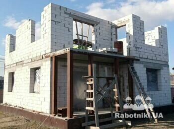 Перегородки з цегли, газоблок, перемички армопояс зварювання покрівля